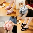 thumbnail image 4 of Women's Soft Sandals House Shoes Cotton Plush Flops Flat Fur Slippers For Walking Around The Backyard House, 4 of 8