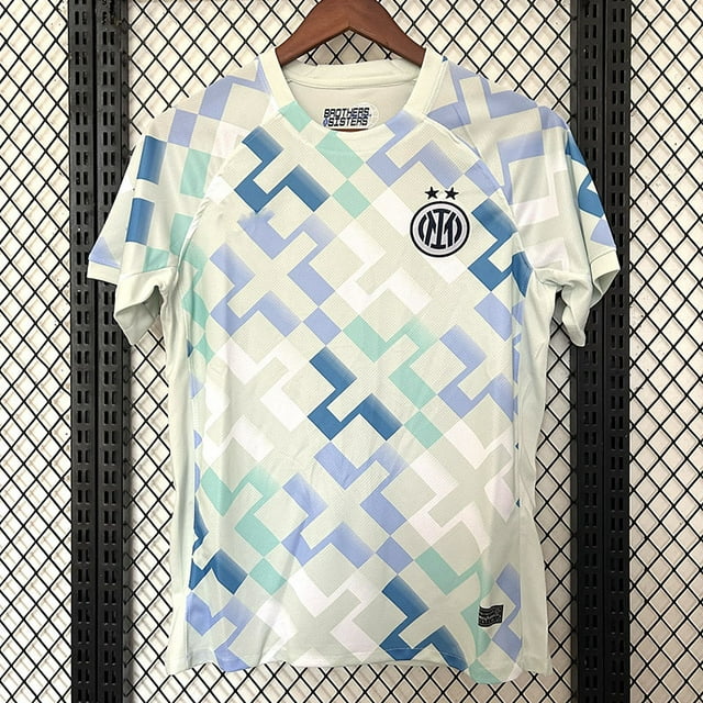 Camiseta De Fútbol Blanca De Visitante Del Inter De Milán Para La Temporada 25-26L