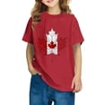 thumbnail image 1 of T-shirt Doux à Manches Courtes Décontracté pour Tout-Petit HVOBBTY, T-shirt Mode à Col Rond à Manches Courtes Rouge pour Garçons Tout-Petits avec Imprimé de Feuilles d'Érable, 5 Ans, 1 of 5