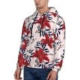 thumbnail image 3 of Kdxio Lilies Flowers Print Mens Casual Hooded Collar Drawstring Hoodies Pullover Sweatshirts Casual Long Sleeve Shirts-4X-Large, 3 of 7