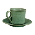 thumbnail image 2 of deevoka Espresso Cup with Saucer 250ml Ceramic Mug for Hot Tea Cappuccino Restaurant Green, 2 of 9