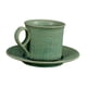 thumbnail image 2 of Juego de tazas de café expreso con platillo Macarena cerámica verde, 2 of 8