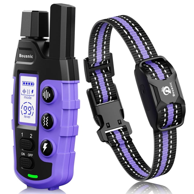 Collar de adiestramiento para perros Bousnic, 3300 pies, control remoto, 5-54 kg, recargable