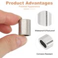 thumbnail image 3 of Uxcell Wire Rope Stop Sleeve, 304 Stainless Steel Cable Wire Rope Crimping Loops for Various Applications 3/16"(5mm), 3 of 7