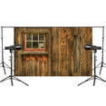 thumbnail image 1 of BSDHOME Polyester Classic chalet windows Theme Photography Background Wood Backdrop Props Wall 5x7ft, 1 of 5