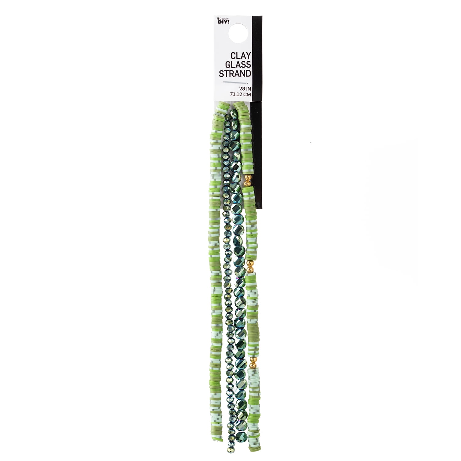 (2 pack) Cousin DIY 4-Strand Olive/Sage Heishi, Ernite Glass Rondelle and Coin Beads, 7 in/Strand, Adult