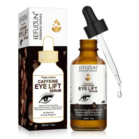 Sefudun Caffeine Eye Serum With Argan Oil, Collagen, Hyaluronic Acid Etc. Caffeine Eye Lift Serum Decreases Puffiness, Lines, Wrinkles, Bags &Amp; Dark Circles Under-Eye Treatment For Women 1 Oz