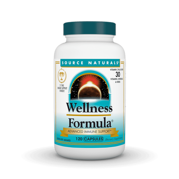 Source Naturals Wellness Formula Bio-Aligned Vitamins & Herbal Defense for Advanced Immune Support* - Dietary Supplement & Immunity Booster - 120 Capsules
