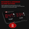 thumbnail image 4 of TFixol TASI Industrial Wall-Mounted Digital Thermometer Hygrometer TA623A with LED Display for Indoor and Greenhouse Use, Black, 4 of 6
