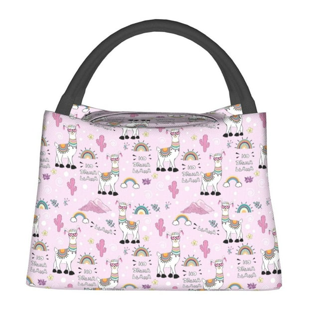 Fotbe No Drama Llama Bolsa Térmica Portátil con Estampado, Bolsa de Entrega de Alimentos Aislada, Bolsa Reutilizable de Gran Capacidad para Comidas y Supermercado