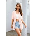 thumbnail image 4 of Uvplove Womens Plus Size Short Sleeve Lightweight Cardigan For Women Casual Loose Thin Cardigan Tops With Pockets,Light Pink,XXLarge, 4 of 10