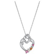 Personalized Family Jewelry Mother's Tender Heart Pendant available in Gold and Sterling Silver