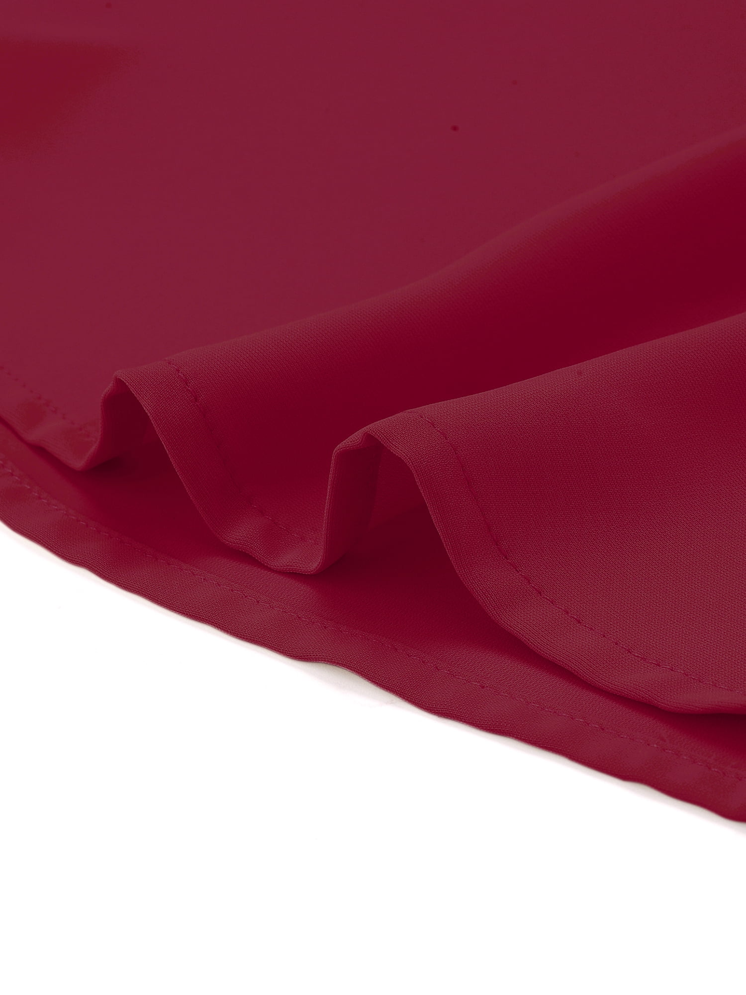 DARING DIVA Women's Ruffled Trim Pleated Plain Blouse Top L Burgundy