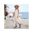 thumbnail image 5 of BLISSFUL STEP Women's Espadrilles Wedge Sandals Platform Close Toe Cross Strap Sandal Royal Blue 7.5, 5 of 6