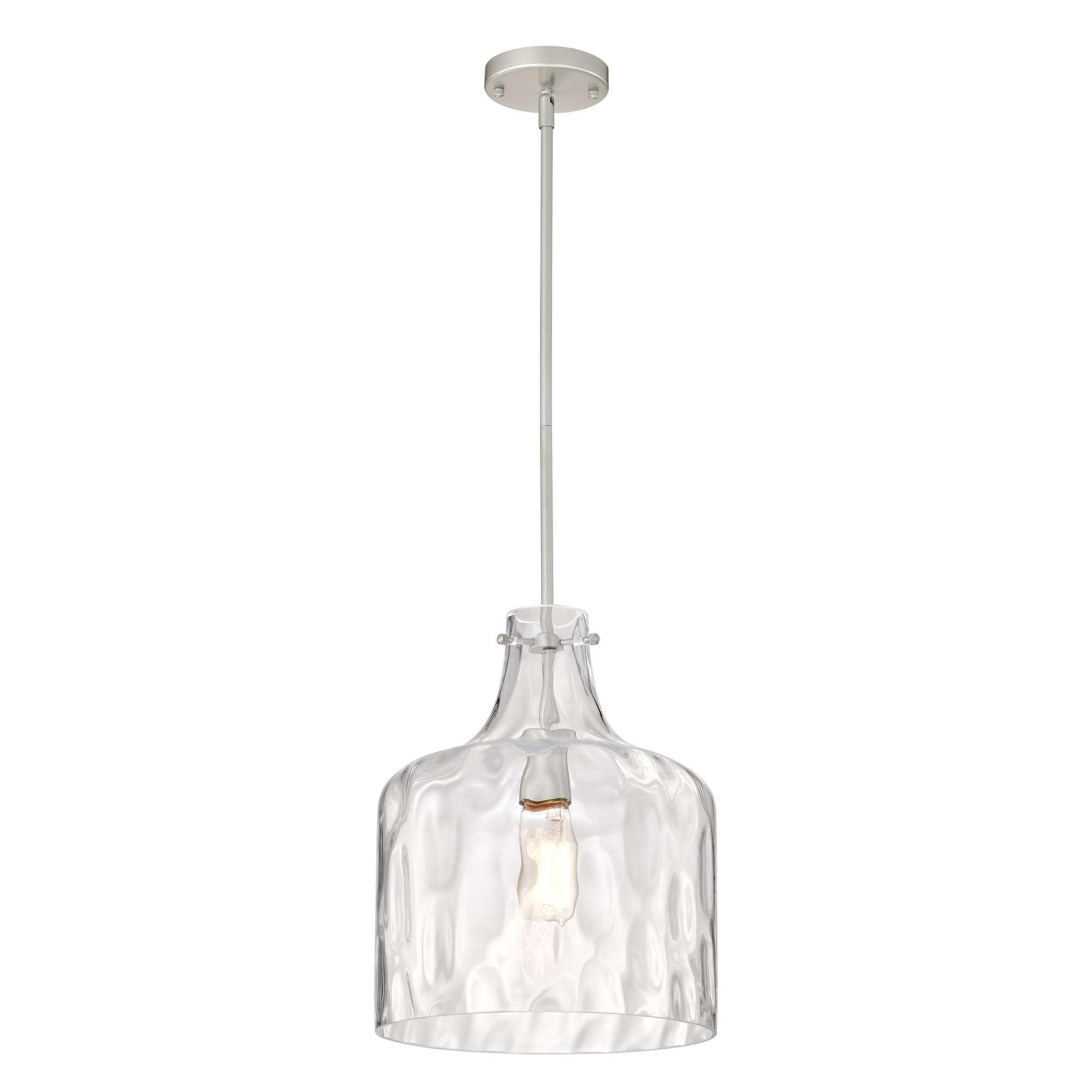 Daelan 12 in. 1-Light Indoor Powdered Chrome Finish Pendant Light