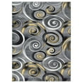 thumbnail image 2 of HR-Spiral/Swirls Modern Contemporary Hand Carved Area Rug-Gold/Light Mustard/Gray/Black 5'x7', 2 of 11