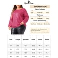 thumbnail image 6 of Agnes Orinda Women's Plus Size Sparkly Sequin Top Long Sleeve Glitter Concert Party Disco Shirt Blouse 1X Hot Pink, 6 of 6