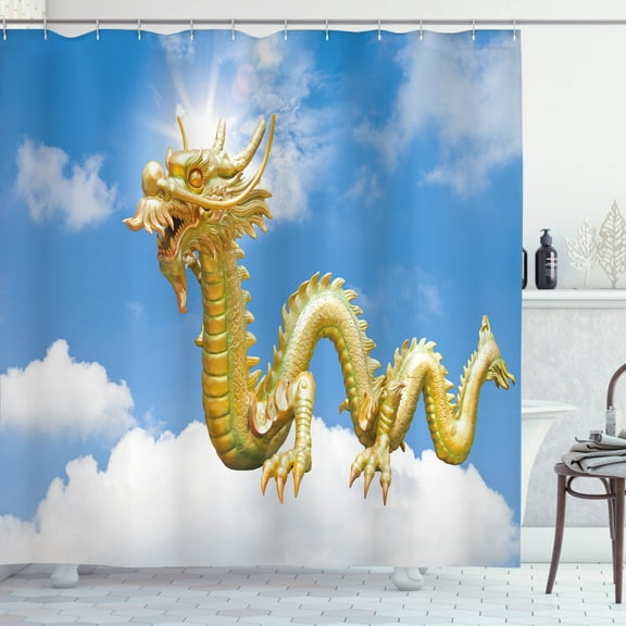 Ambesonne Dragon Shower Curtain, Cultural Chinese, 69"Wx75"L, Multicolor