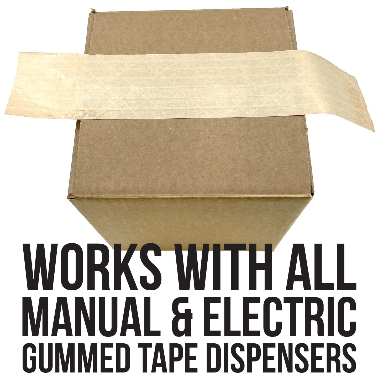 LAUCO 3" x 450' Gummed Paper Tape – Water Activated Kraft Packing Tape for Shipping & Heavy Duty Packaging – Tamper Evident Brown Gum Tape with Fiberglass Support – 10 Rolls, Biodegradable