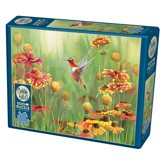 Cobble Hill 500 piece puzzle - Rufous Hummingbird - reference poster included