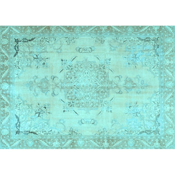 Ahgly Company Indoor Rectangle Persian Light Blue Traditional Area Rugs, 8' x 12'