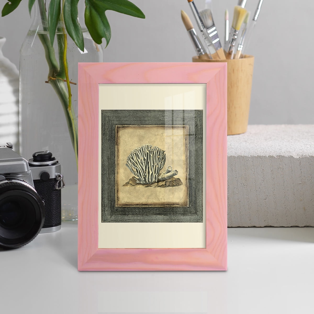 Mini Exotic Coral IX (U) - Framed Print w/glass - Sunset Pink