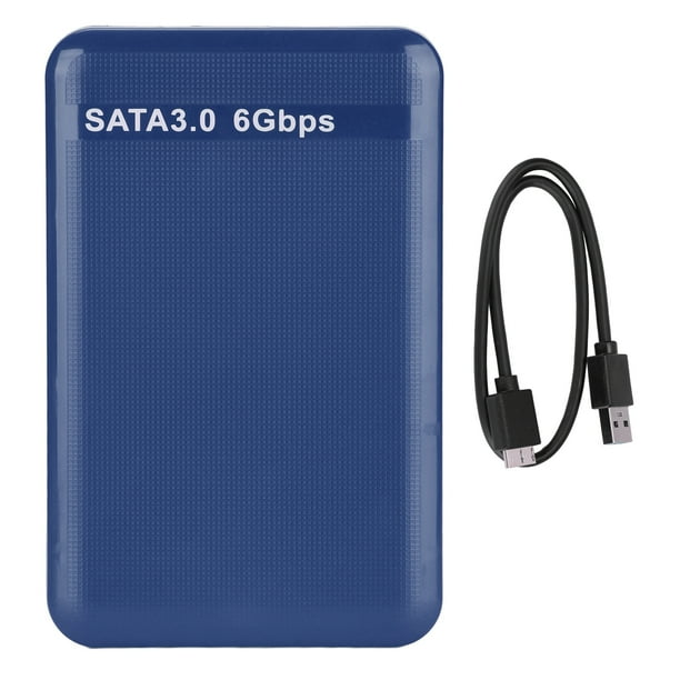 Estuche para disco duro externo de 2,5 pulgadas, USB 3.0, SATA 3.0, Plug and Play, compatible con capacidad de 3 TB, con indicador LED para Windows, color azul
