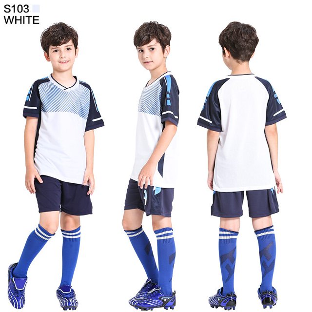 Conjunto de Jersey de fútbol personalizado para niños, uniforme de fútbol de poliéster, transpirable qym unisex