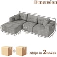 thumbnail image 2 of ChVans 110" L-Shaped Sectional Sofa with Convertible Left/Right Ottoman, Boneless Sofa with Oversized Chaise & Layered Cushion, Upholstered Couches for Living Room Bedroom, No Assembly, 2 of 9