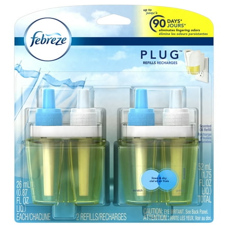 Febreze Plug In Scented Oil Air Freshener Refills, Linen and Sky, 2 x 0.87 Fl Oz