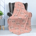 thumbnail image 4 of Coral Soft Flannel Fleece Throw Blanket, Retro Brushstroke Circle Flowers with Several Fragrant Separate Rounds Art Paint, Cozy Plush for Indoor and Outdoor Use, 70" x 90", Coral Grey, by Ambesonne, 4 of 5