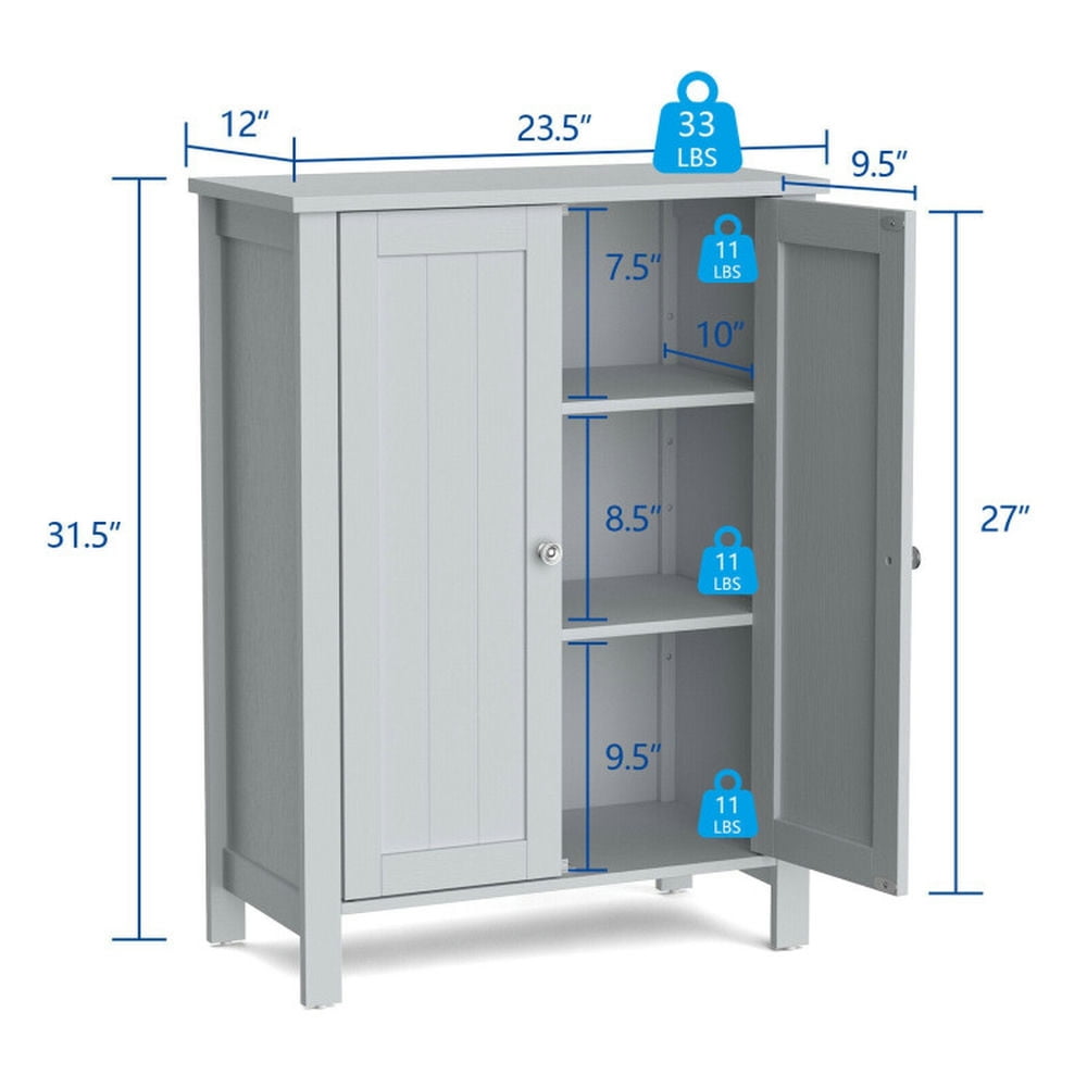 Finihen Bathroom Storage Cabinet, Bathroom Floor Cabinet, 2-Door Bathroom Floor Storage Cabinet Space Saver Organizer, for Bathroom, Living Room, Bedroom, Kitchen, Gray Finihen Bathroom Storage Cabinet, Bathroom Floor Cabinet, 2-Door Bathroom Floor Storage Cabinet Space Saver Organizer, for Bathroom, Living Room, Bedroom, Kitchen, Gray