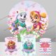 thumbnail image 2 of Fondo redondo de la Patrulla Canina, cubierta de fondo para fiesta de cumpleaños de niña princesa, baby shower, perros, cilindro rosa, decoración elástica para eventos, 2 of 4