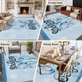 thumbnail image 6 of Summer Blue Ocean Octopus Washable Living Room Rugs 5'x8', Nautical Watercolor Sea Waves Bubble Low Pile Throw Large Area Rug Non-Slip Sturdy Edge Binding Carpet for Living Room Kitchen Office, 6 of 9