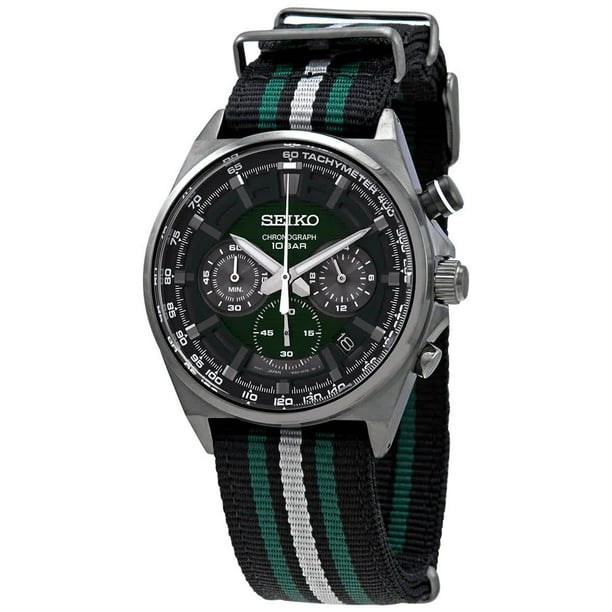 Seiko Chronograph Quartz Green Dial Men's Watch SSB411P1 