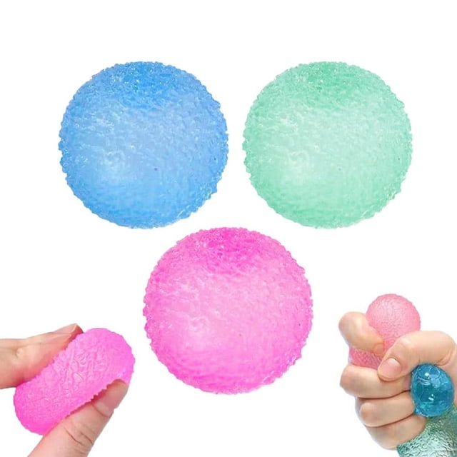 6 cm Textured Surface Pressure Ball, Fidget Toy, Soft Ball for Stress Relief, Hand Exerciser, TPR Memory Gel, Squeak Ball for Office Desk