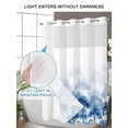 thumbnail image 4 of No Hook Cloth Fabric Shower Curtain with Snap in Liner, Navy Blue Forest Waterproof Shower Curtains Set with See Through Top Window, Rustic Botanical Tree Scenery Watercolor Bath Curtains 66"x72", 4 of 6