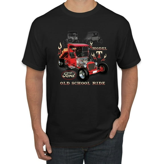 Wild Bobby, Ford Model T Roadster 1923 Old School Ride Classic Vintage | Mens Cars and Trucks Graphic T-Shirt, Black, Small