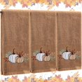 thumbnail image 1 of wonima44 3 Pcs Fall Hand Towels for Bathroom 13.8 x 29.5 Inch Autumn Decorative Bath Towels Sets 100% Cotton Embroidered Pumpkin Maple Thanksgiving Bathroom Decor(Khaki,Pumpkin), 1 of 1