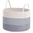 thumbnail image 1 of Canasta Extra Grande de Cuerda de Algodon 83L, Cesto para Ropa Sucia con Asas, Cajas de Almacenamiento, Cesto Organizador de Juguetes, para Organizar y Guardar Ropa o Juguetes para Niños, 55 x 35 CM, 1 of 7