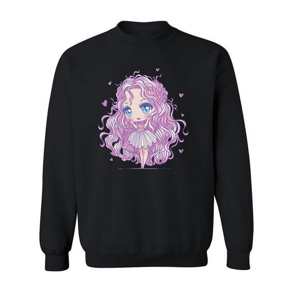 Cute Anime Girl In Love  Sweatshirt Women -Image by Shutterstock, Female 3X-Large
