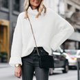 thumbnail image 1 of EGNMCR Chandails pour Femmes Mode Hiver Couleur Unie Manches Longues Col Montant, Cadeaux pour Femmes, 1 of 6