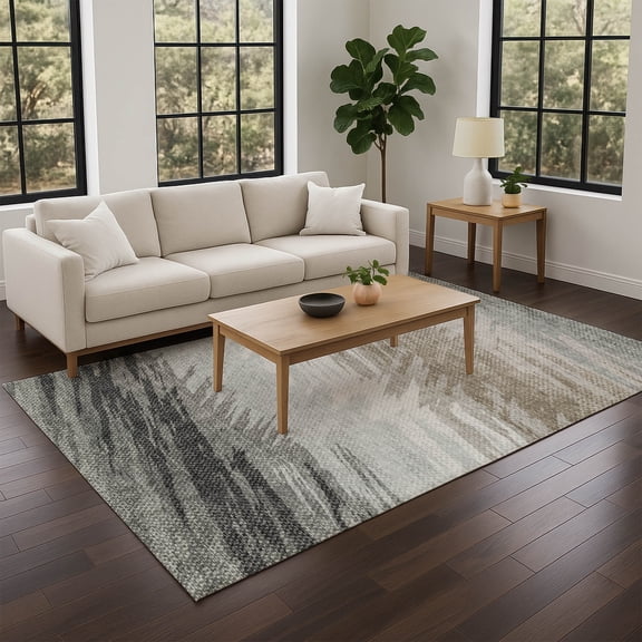 Addison Rugs Chantille Indoor/Outdoor Transitional Stripes Brown Machine Washable Rectangle Rug, 10' x 14'