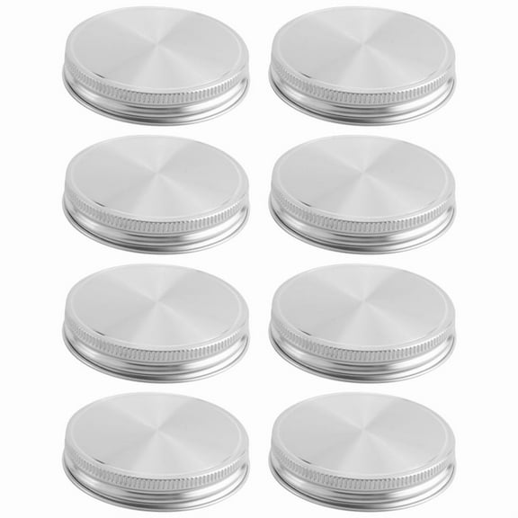 8 Pcs Stainless Steel Jar Lids 86Mm Sealed Leak Proof Cover With Silicone Seals Storage Solid Caps Wide Mouth Lid