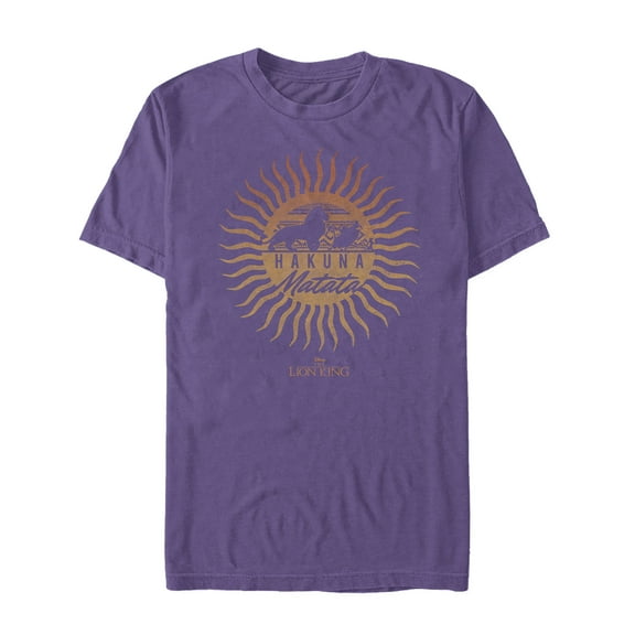 Men's Lion King Hakuna Sunset Rays  Graphic Tee Purple Small