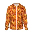 thumbnail image 1 of Vsdgher Sweat à Capuche Imprimé Feuille d'Érable Automne pour Hommes Femmes, Manches Longues Protection Solaire Pêche Course Natation-3TG, 1 of 7