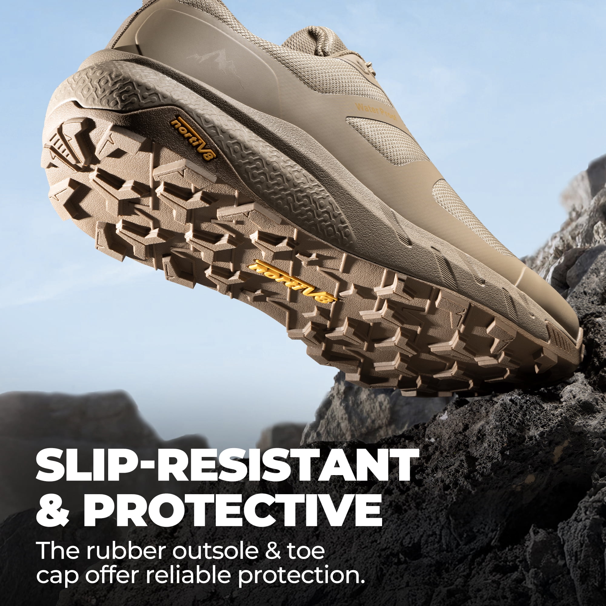Nortiv 8 Men's Waterproof Hiking Shoes - Durable, Lightweight Outdoor Trekking Footwear for Men, Comfortable & Slip-Resistant
