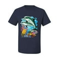 thumbnail image 2 of Pair of Dolphins Swimming in Ocean Animal Lover Men's Graphic T-Shirt, Navy, X-Large, 2 of 3