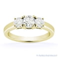 thumbnail image 2 of Round Brilliant Cut Charles & Colvard Moissanite 3-Stone Engagement Ring in 14k Yellow Gold, 2 of 4