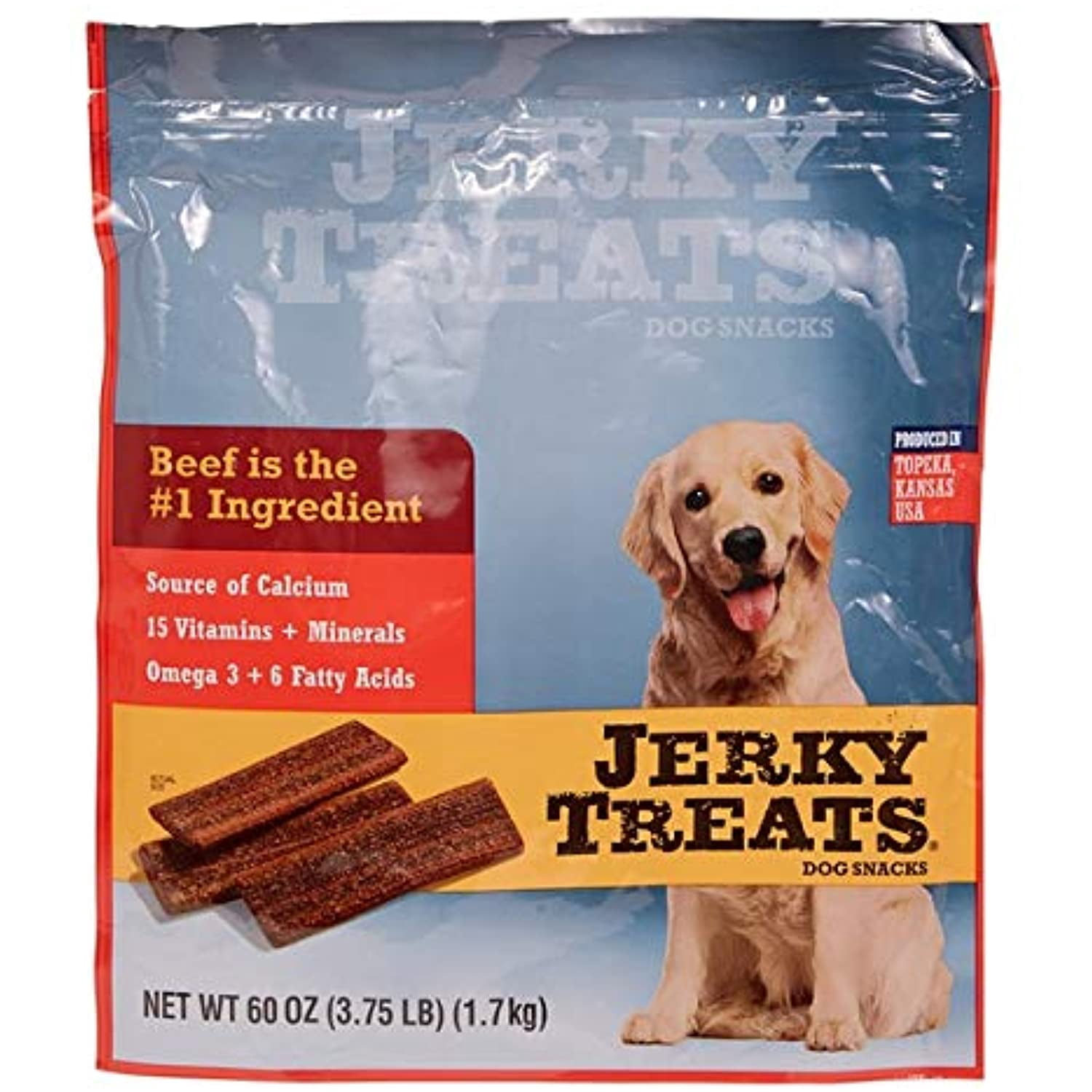 Jerky Treats American Beef Dog Snacks 60 oz, 2 Count